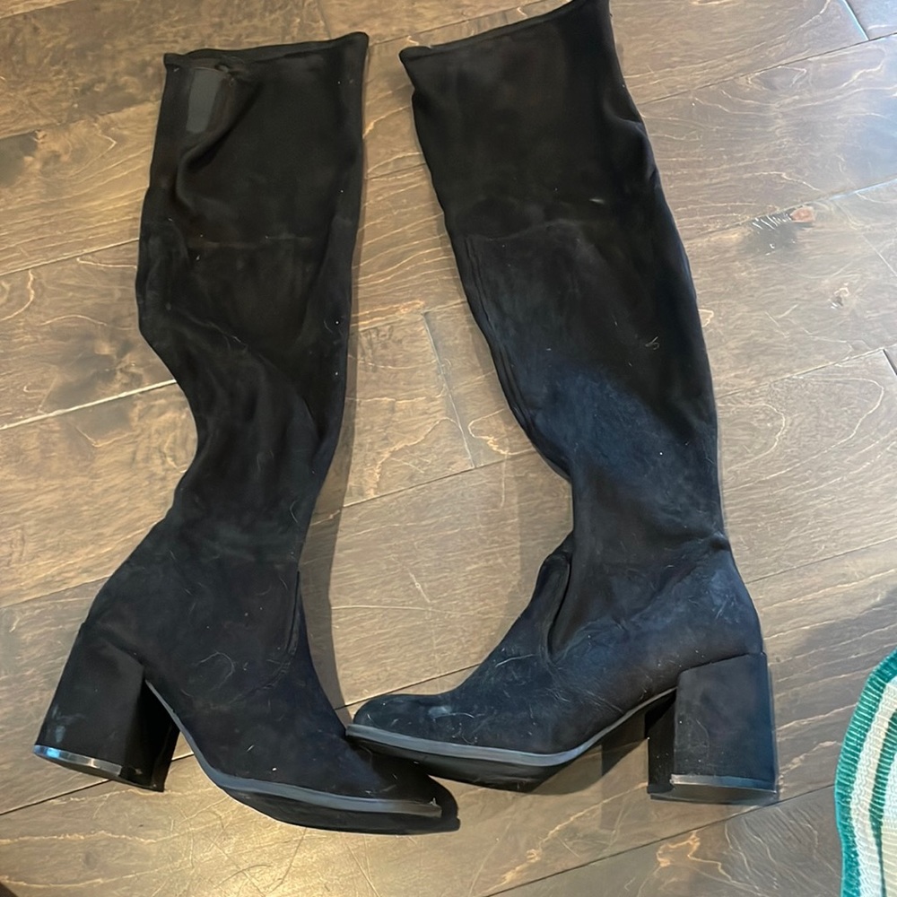 Over the knee suede black boots sz 7
